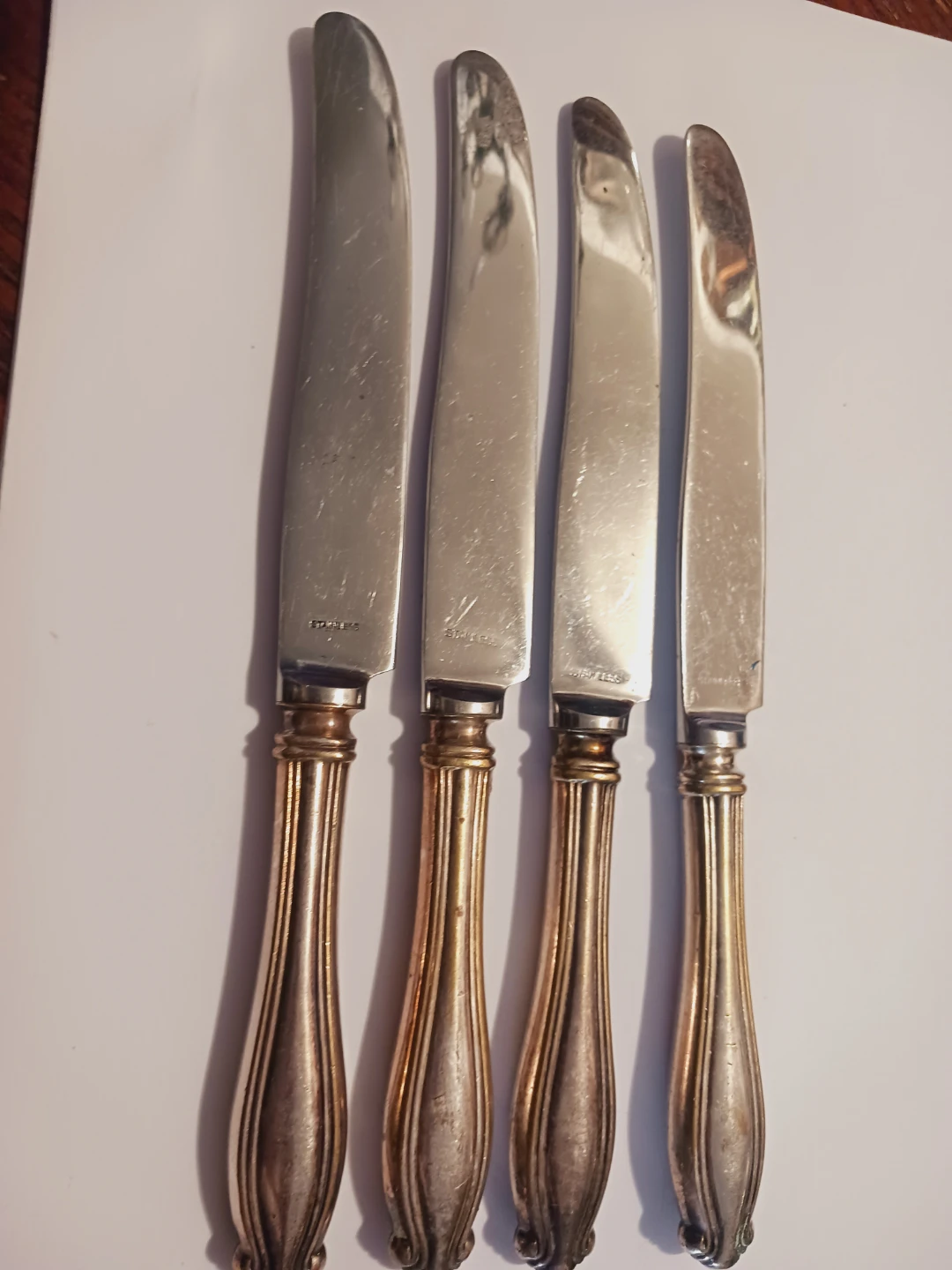 Set of 4 Vintage Silver Plated Table Knives - photo 2