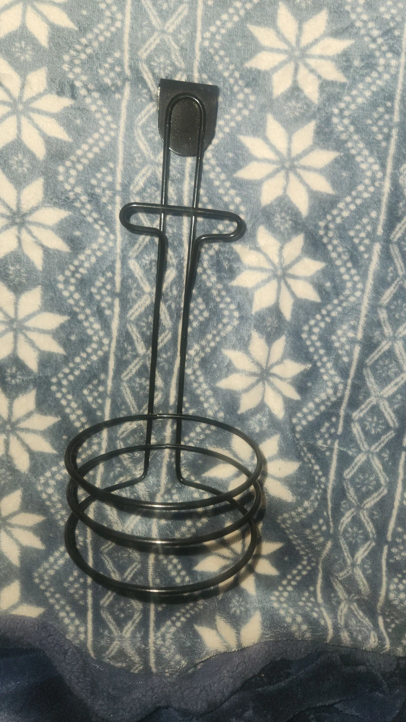 Black Metal Over-the-Door hairdryer Holder