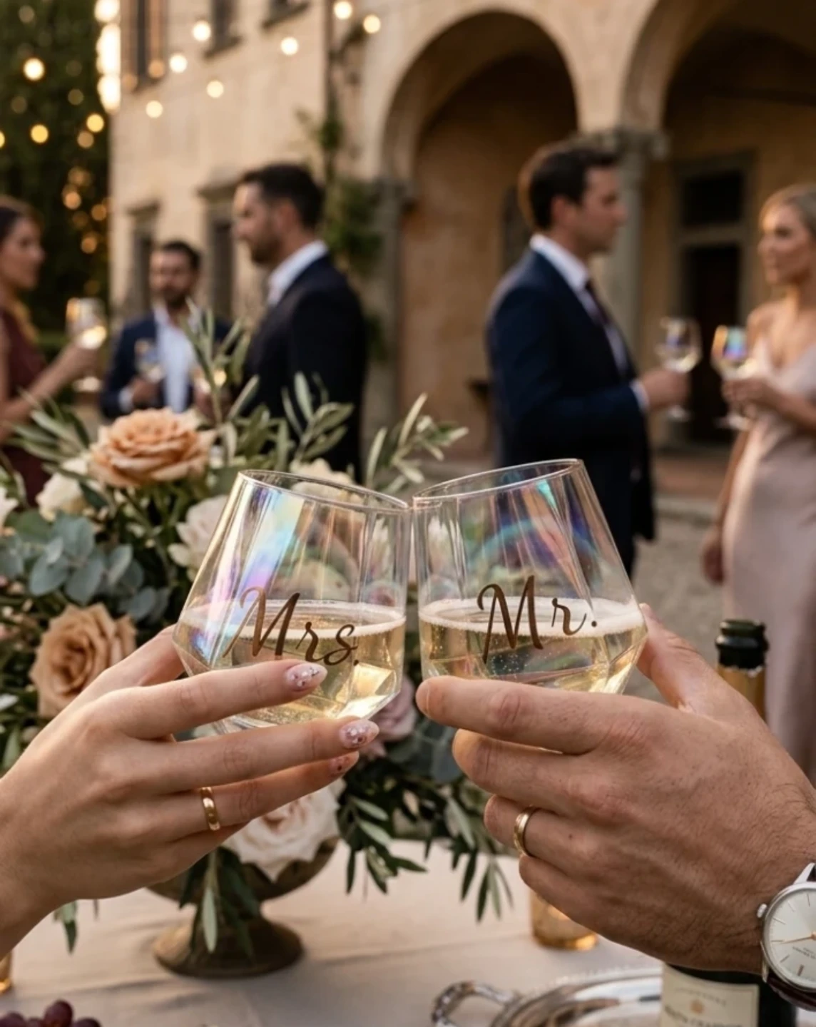 Mr. & Mrs. Diamond Cut Tumbler Glasses