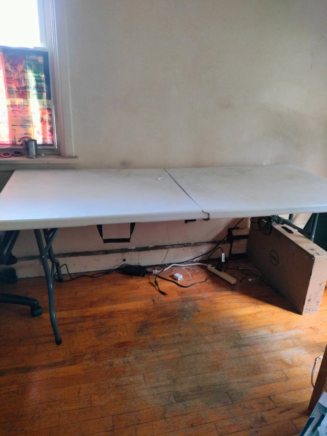 6ft Plastic Folding Table (Folds in Half with Handle)
