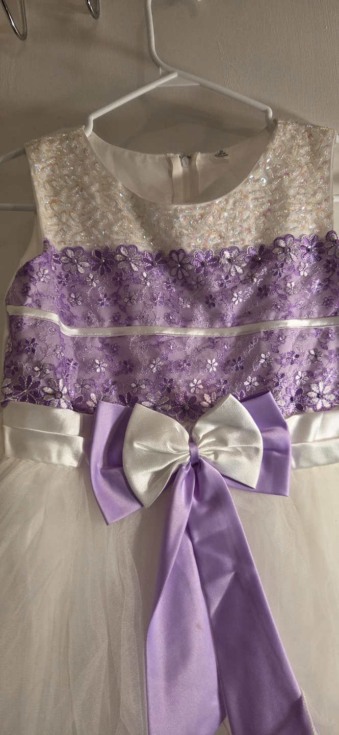 Girls Dress Size 8 White and Purple - photo 5
