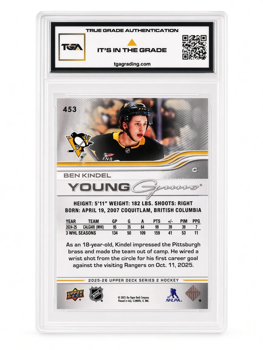 2025-26 Ben Kindel Young Guns - Graded 9 Mint - photo 2