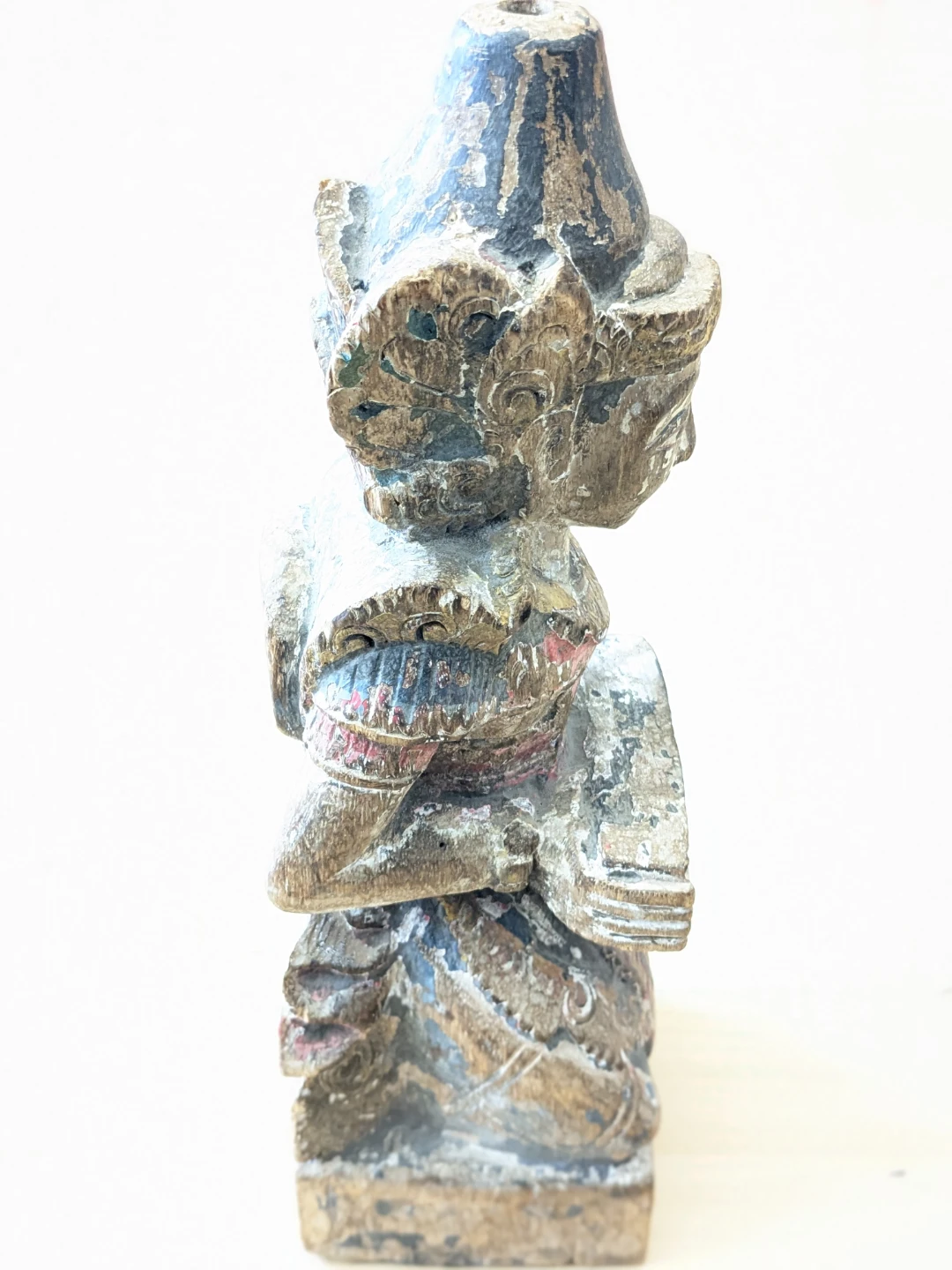 Mid-Century Hand Wooden Carved/ Polychrome Styling Statue - photo 3