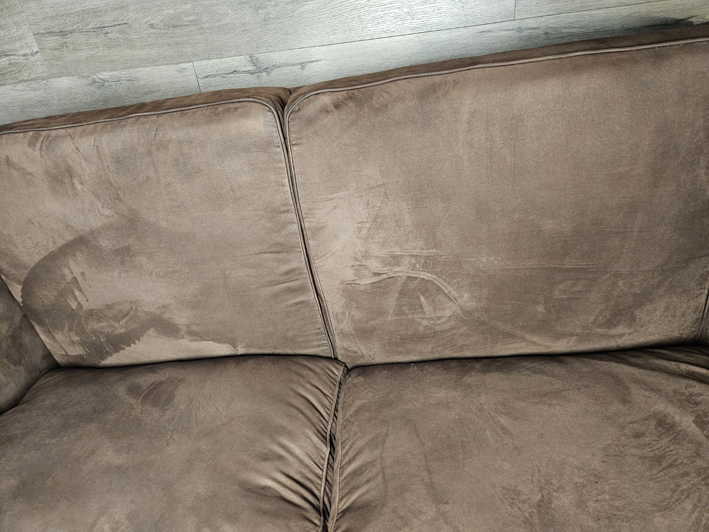 Brown Suede-Look Two-Seater Sofa - photo 2