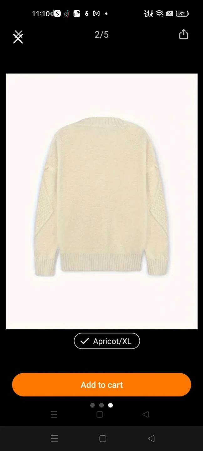 Apricot Cable Knit Cardigan XL - photo 2