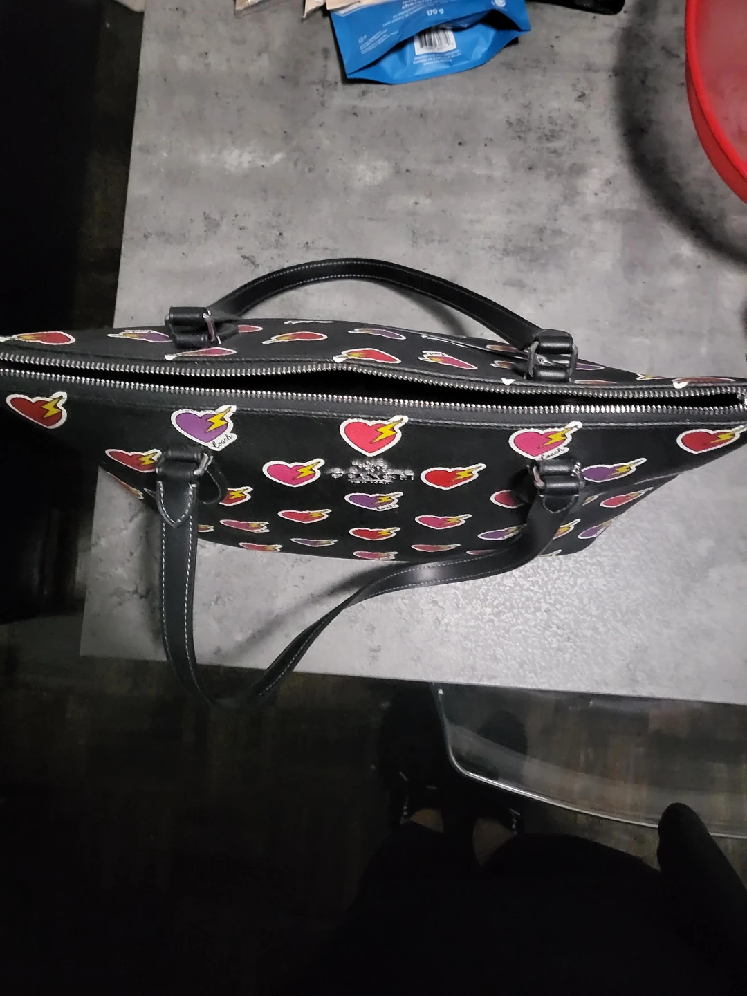 Coach Black Heart Print Tote Bag - photo 4
