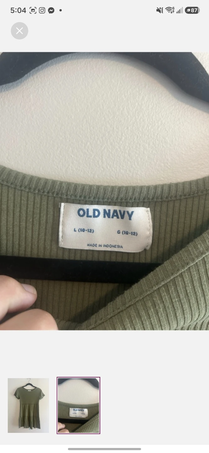 Old Navy Olive Ribbed Tiered Dress - photo 2