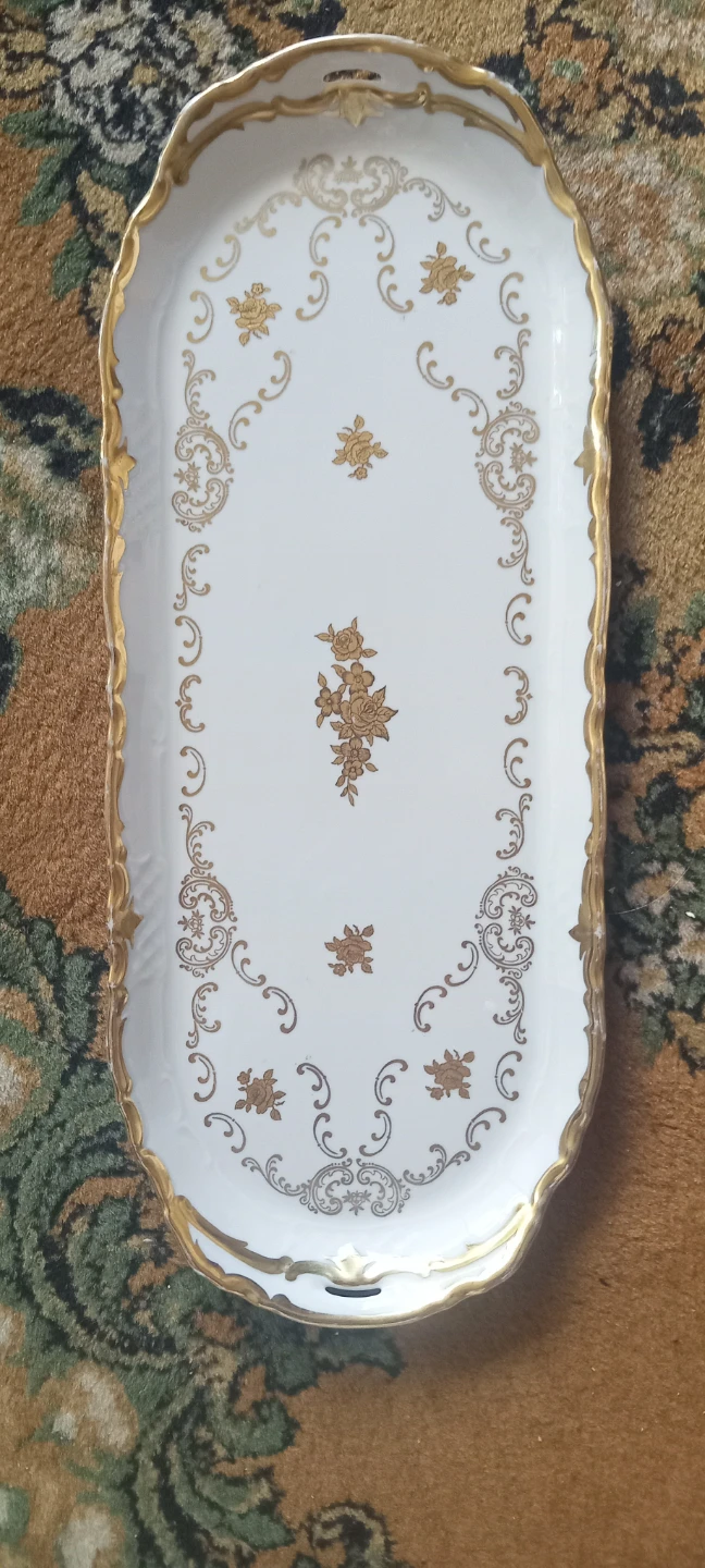 German porcelain    Gold Trimmed Serving Tray - photo 5