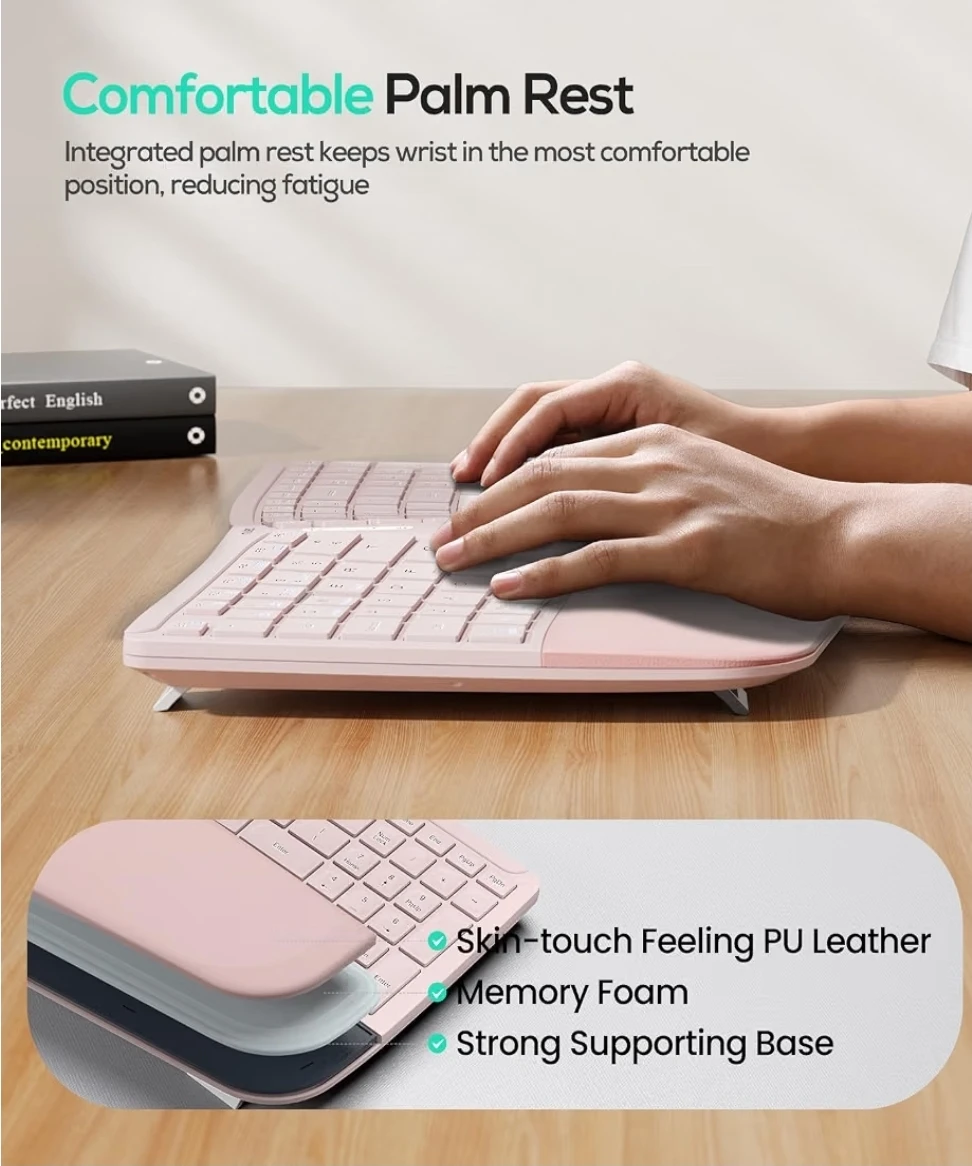 Nulea ergonomic split keyboard in pink - photo 4