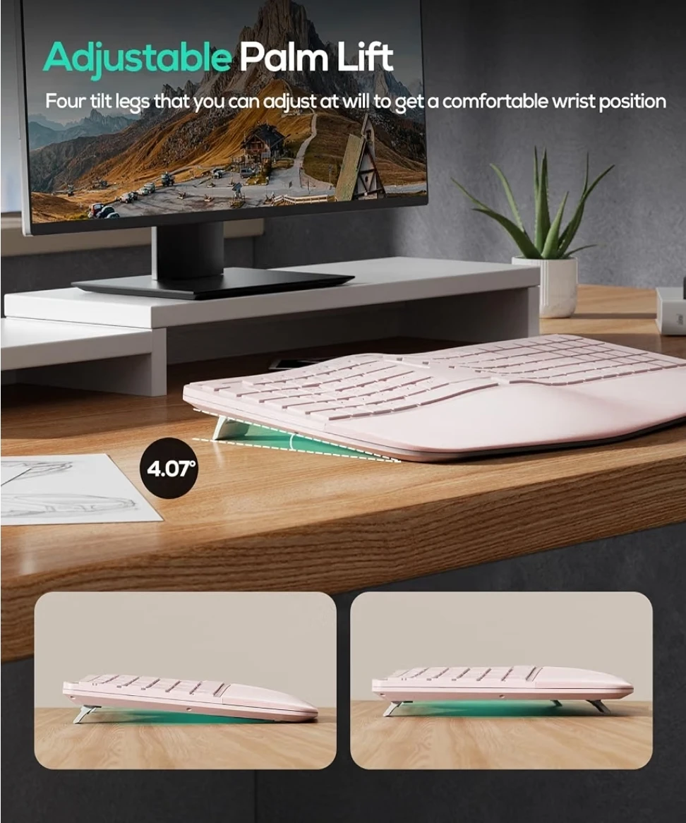Nulea ergonomic split keyboard in pink - photo 5