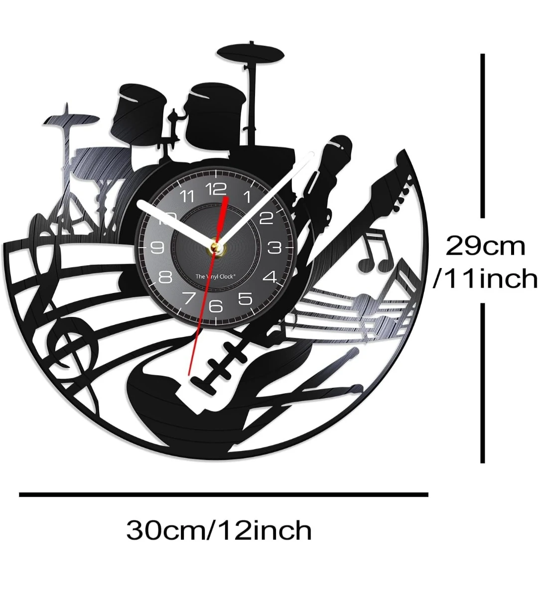 Music-Themed Vinyl Wall Clock with LED Lighting - photo 2