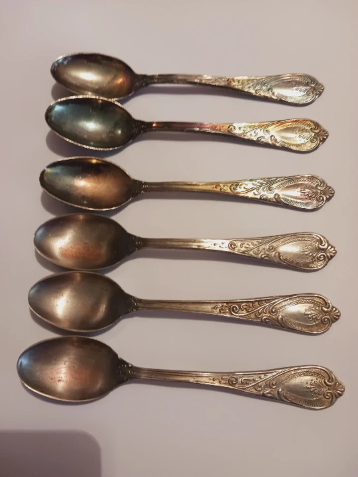 Set of 6 Vintage Silver Plated Dessert Spoons - photo 2