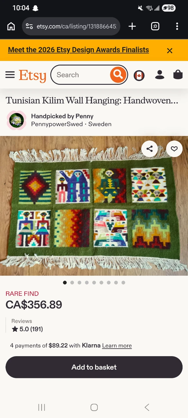 Vintage Gafsa Kilim real wool tapestry - photo 5