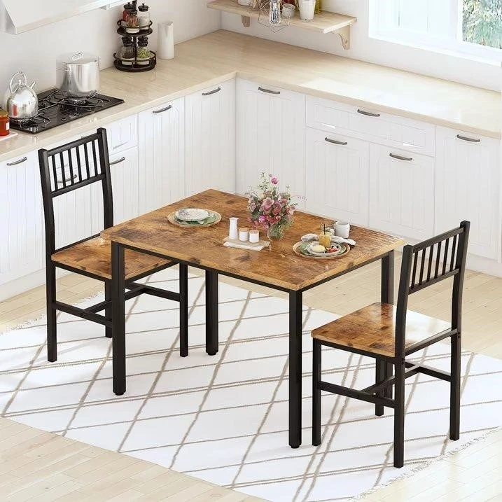 Industrial Style 3-Piece Dining Table Set - photo 2