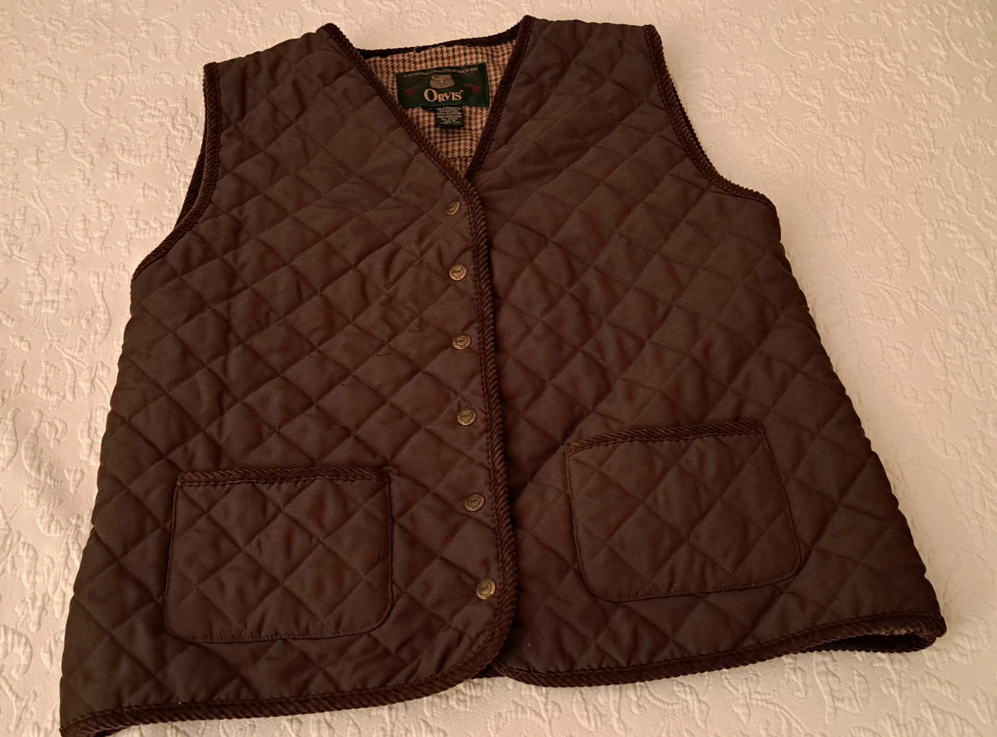 Orvis Quilted Brown Vest