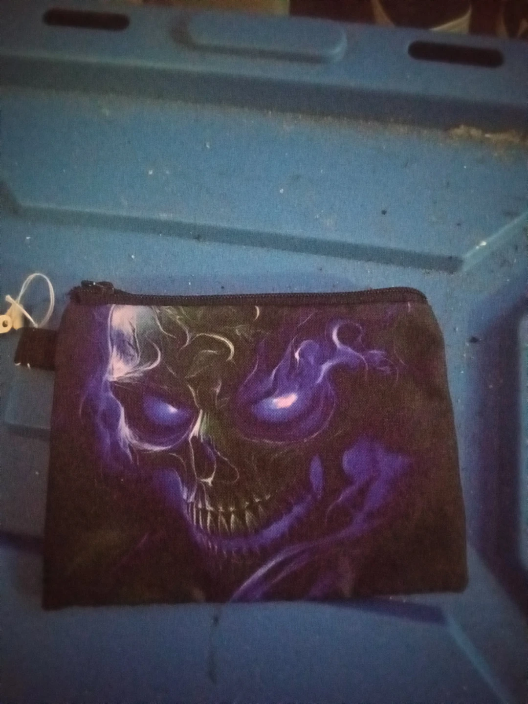 Skull Print Zipper Pouch