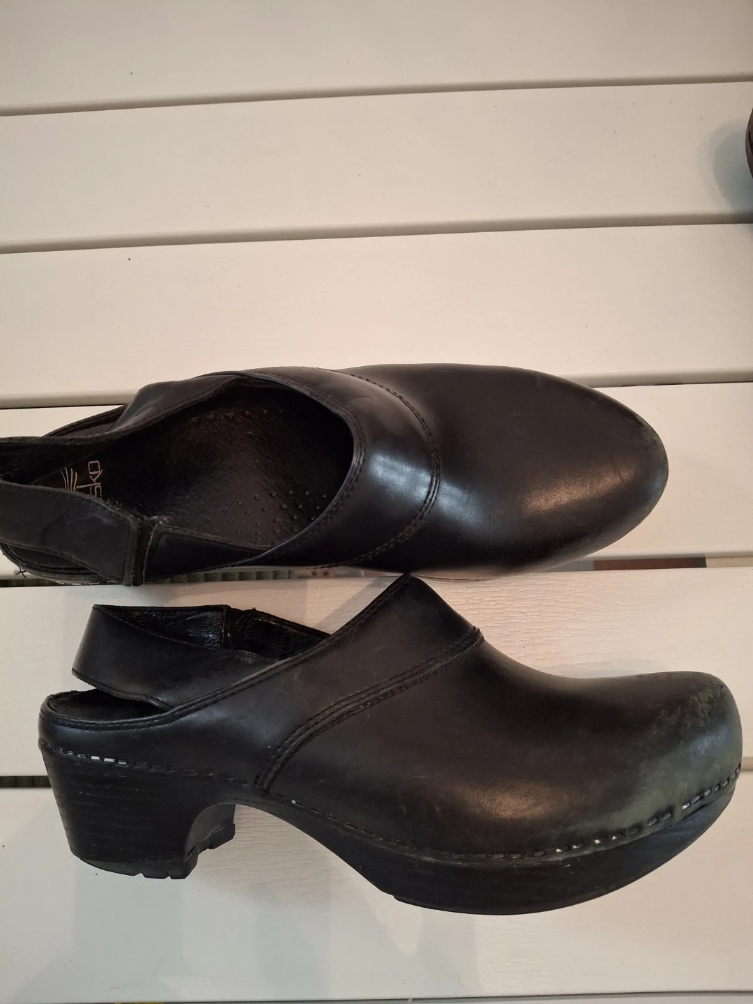 Dansko Black Leather Clogs