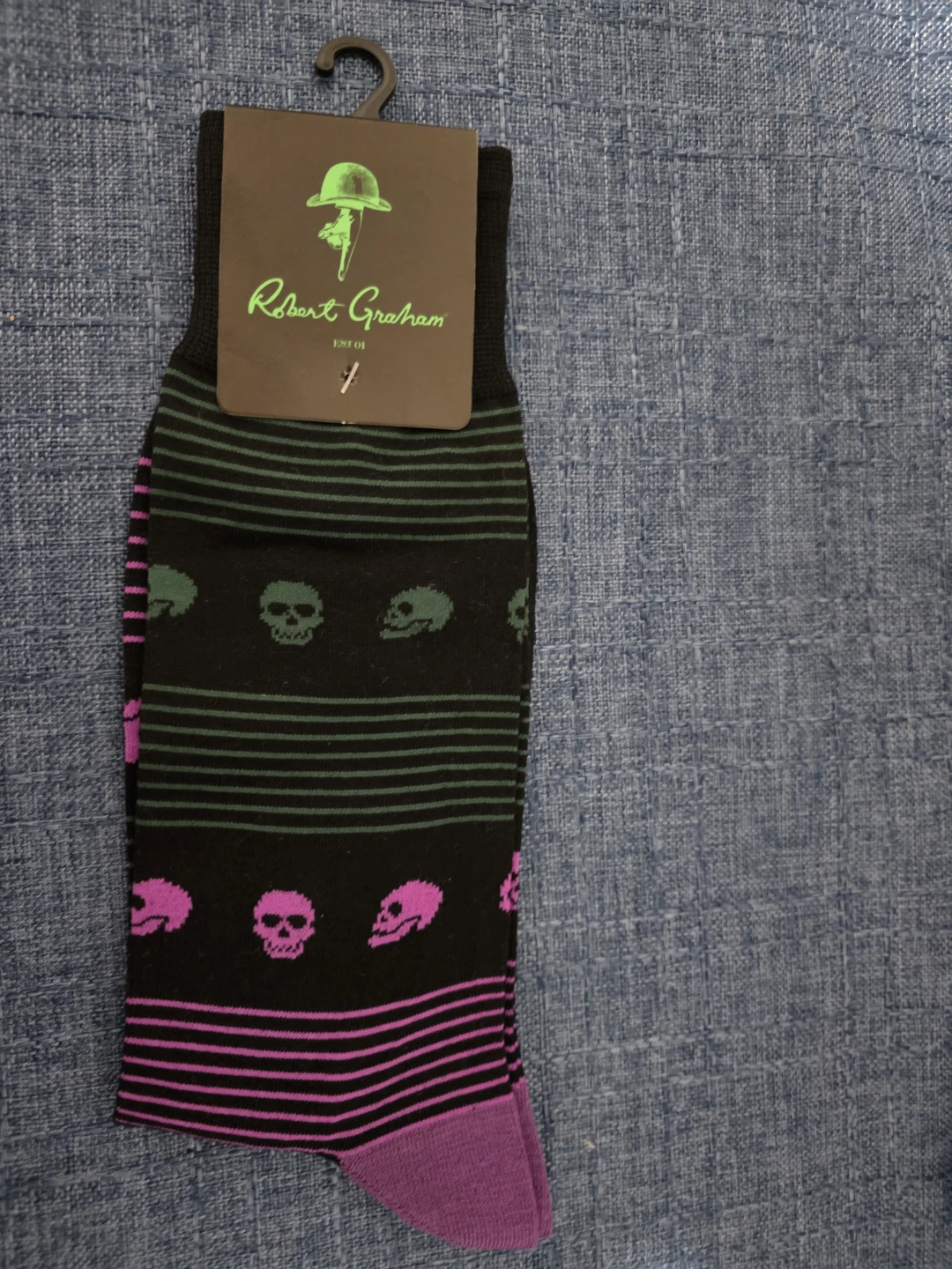Robert Graham Skull Pattern Sock
