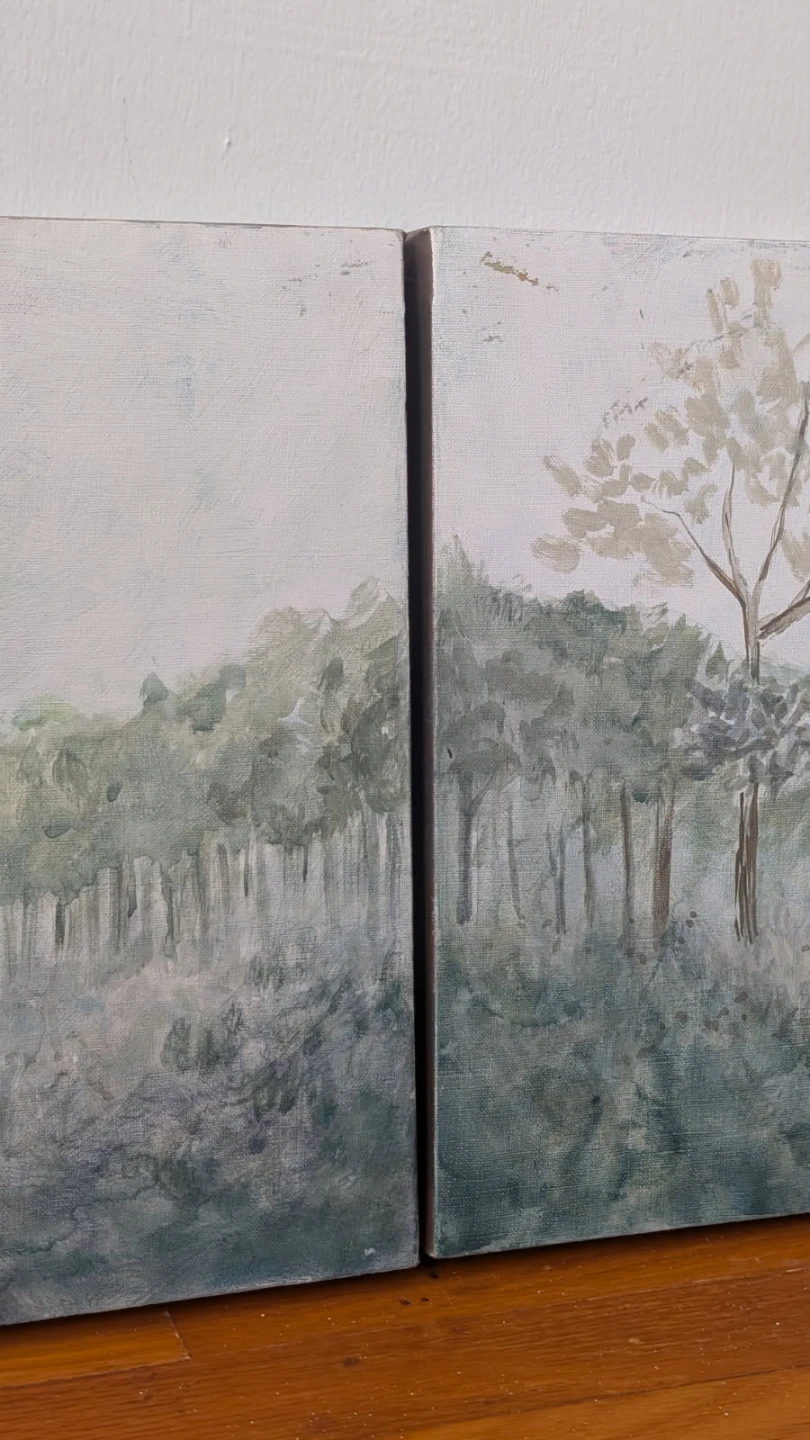 Original Diptych Landscape Paintings - photo 3