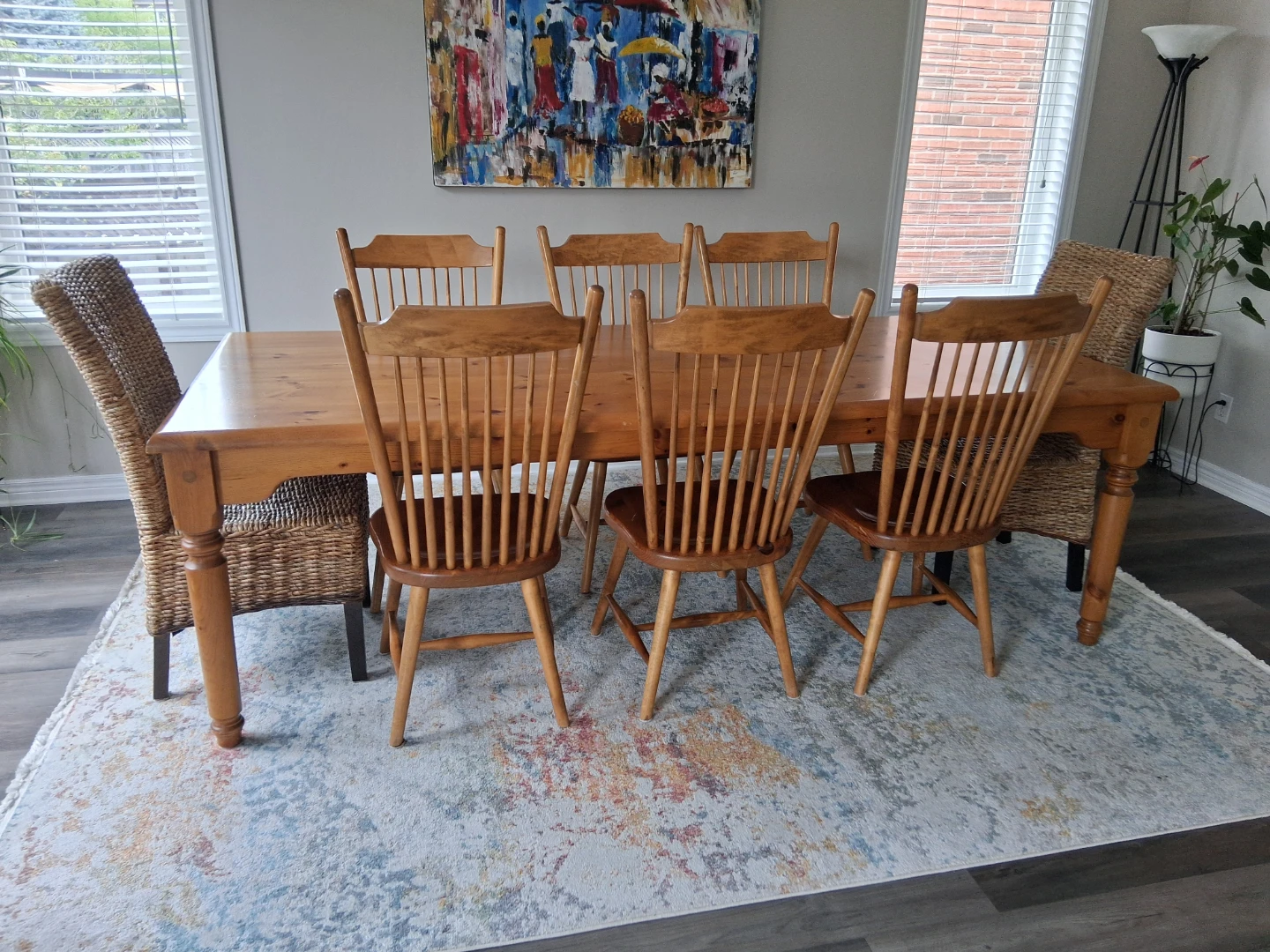 Hand crafted solid Wood Dining Table and 8 Chairs - photo 2