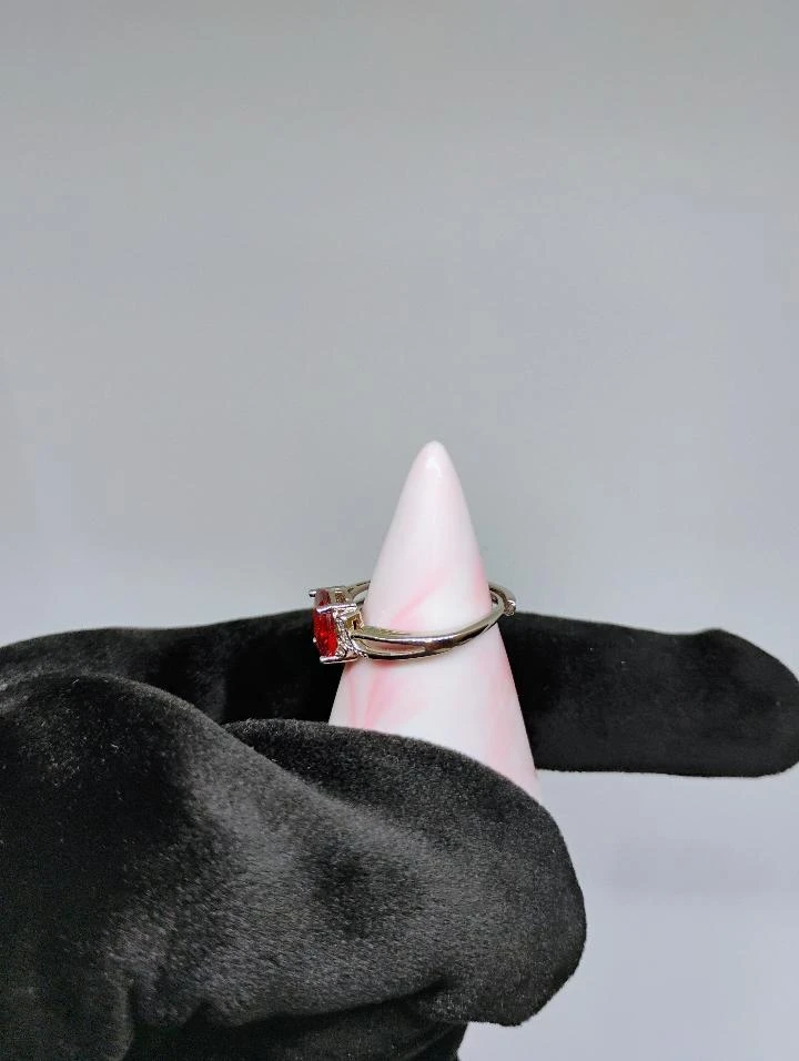 Red Oval Beauty 925 silver ring - photo 4