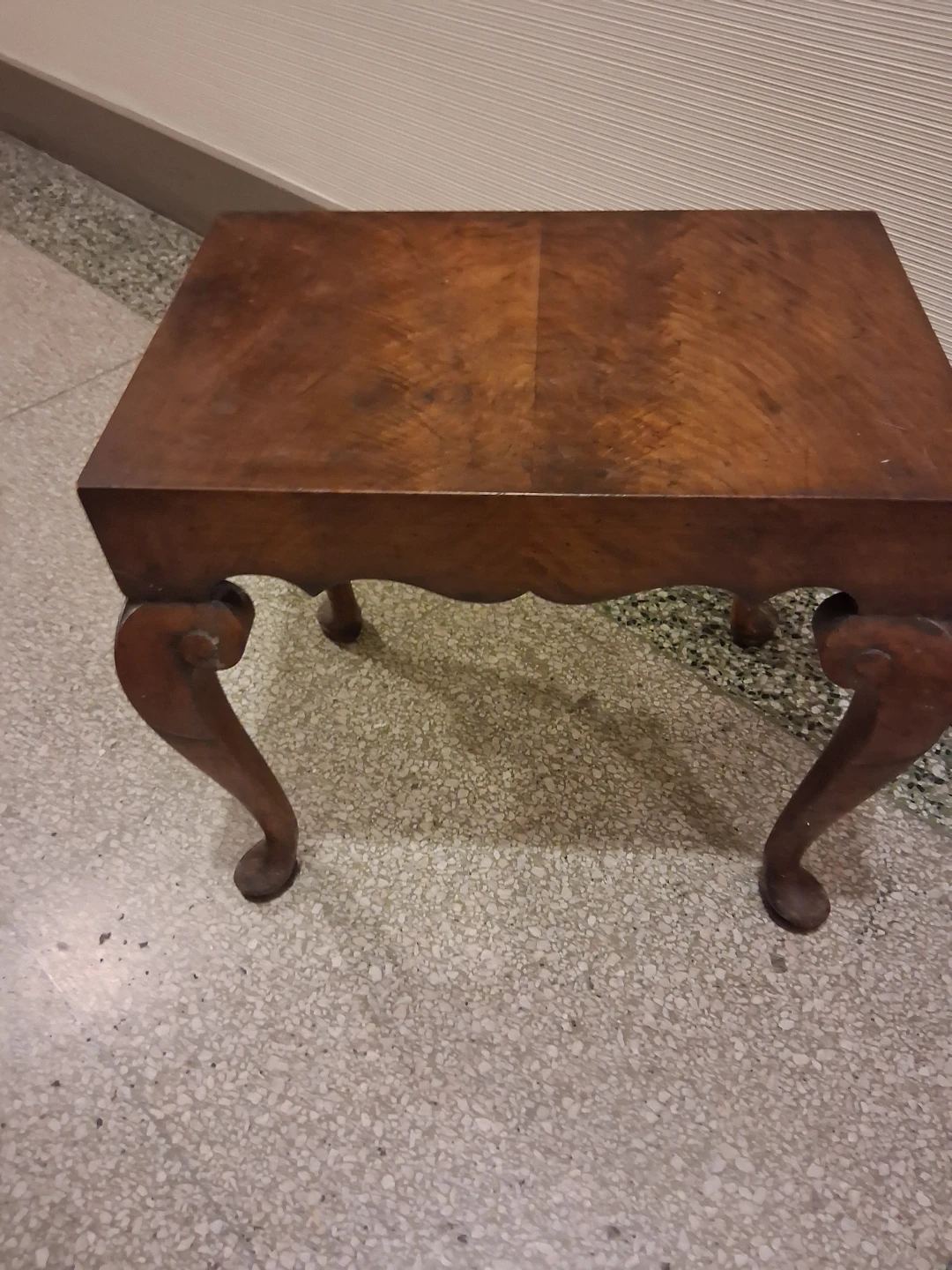 Small Wooden Side Table with Cabriole Legs