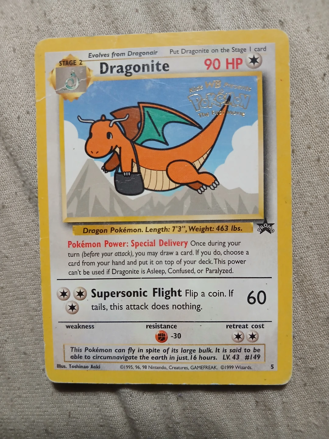 Promo Dragonite 5 1999 Pokémon Card