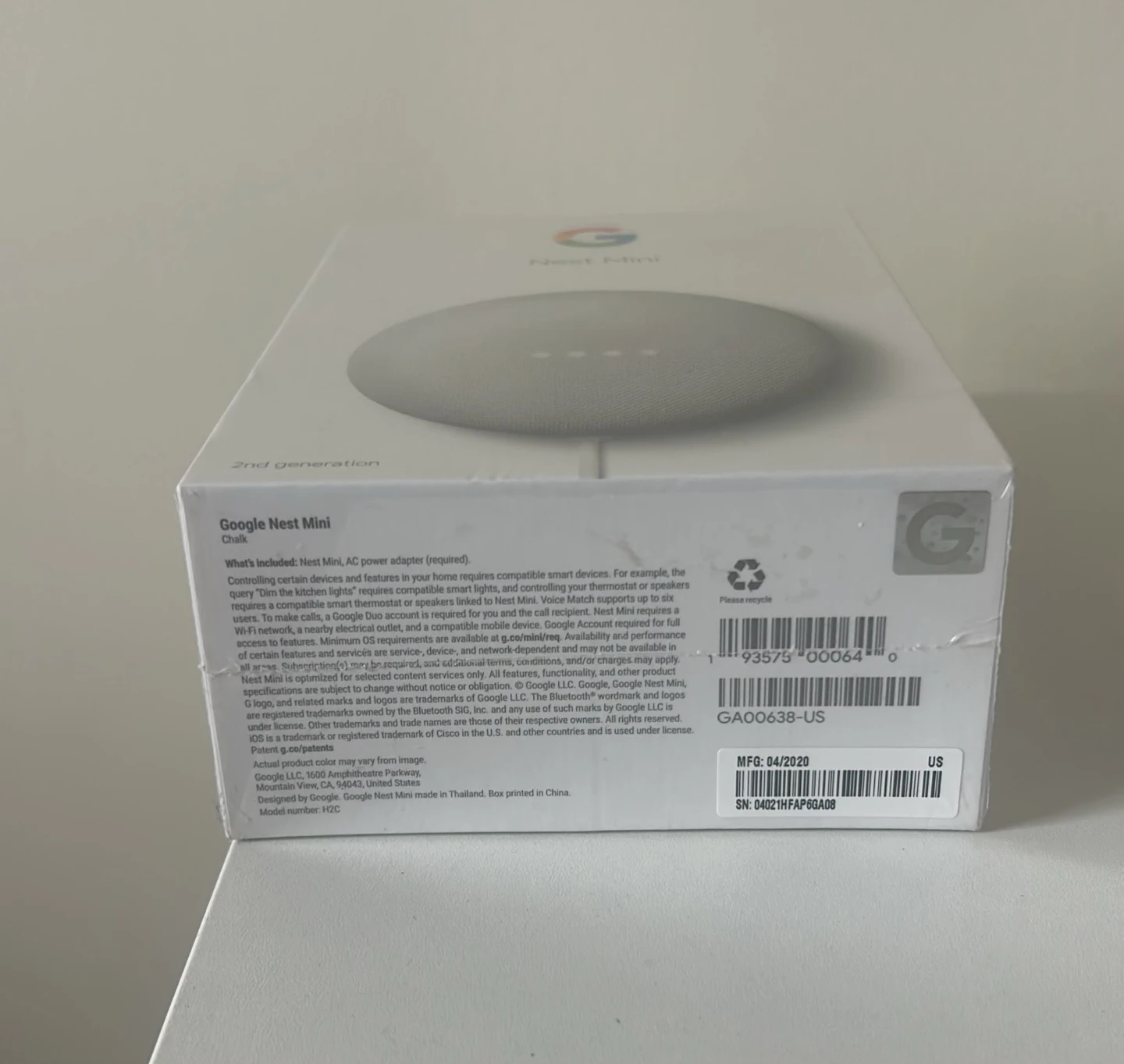 Google Nest Mini 2nd Generation Chalk - photo 2