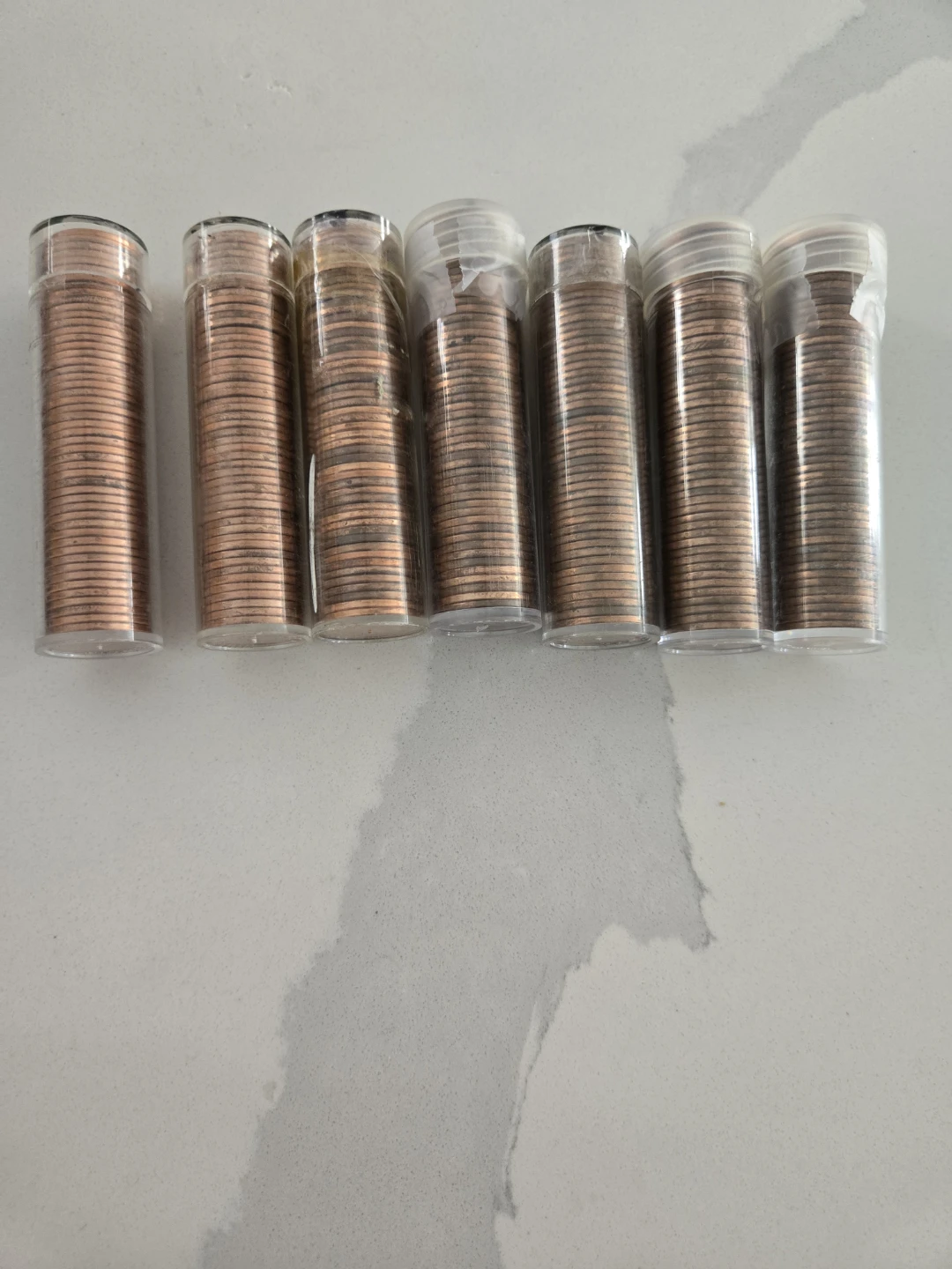 7 Tubes of 1962 Canadian Pennies - photo 2