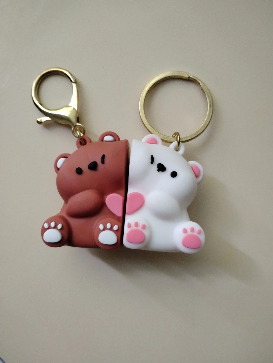 Cute Bear Couple Keychain Set