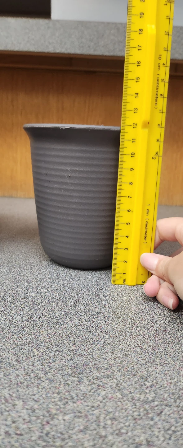 Set of 8 Grey Ribbed Plastic Plant Pots - photo 2
