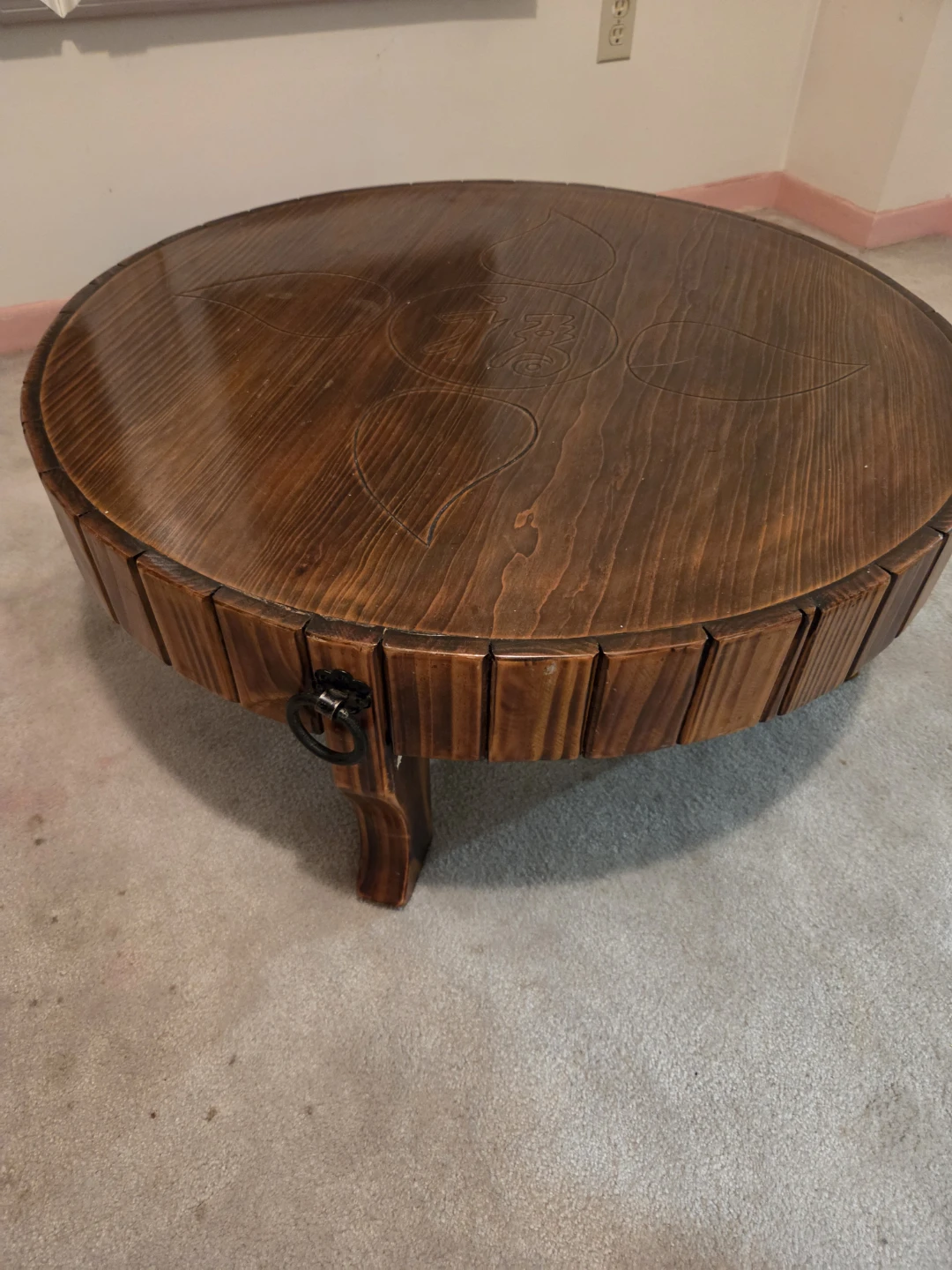 Traditional Round Wooden Low Table