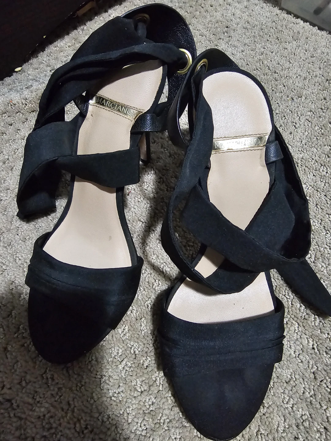 Marciano Black Lace-Up Heeled Sandals - photo 4