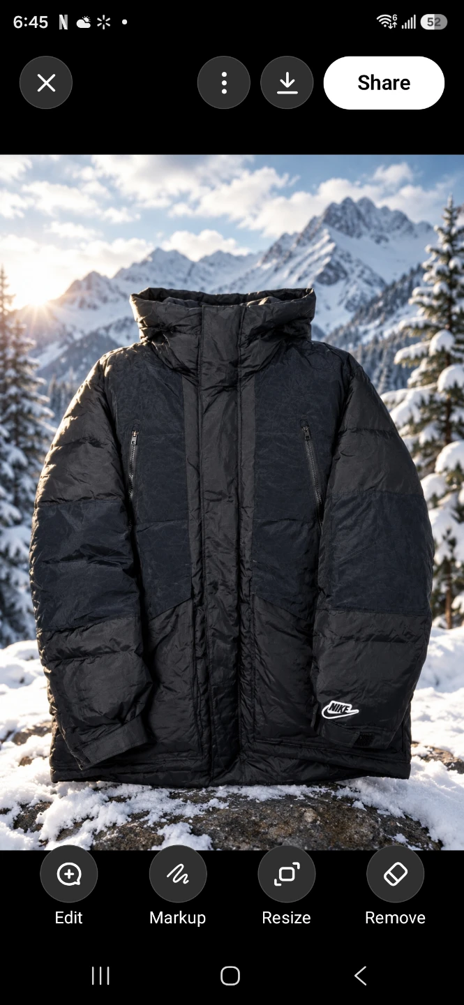 Nike Black Winter Puffer Jacket