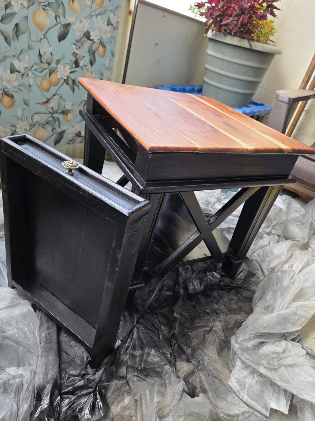 Wooden End Table with Drawer - photo 2