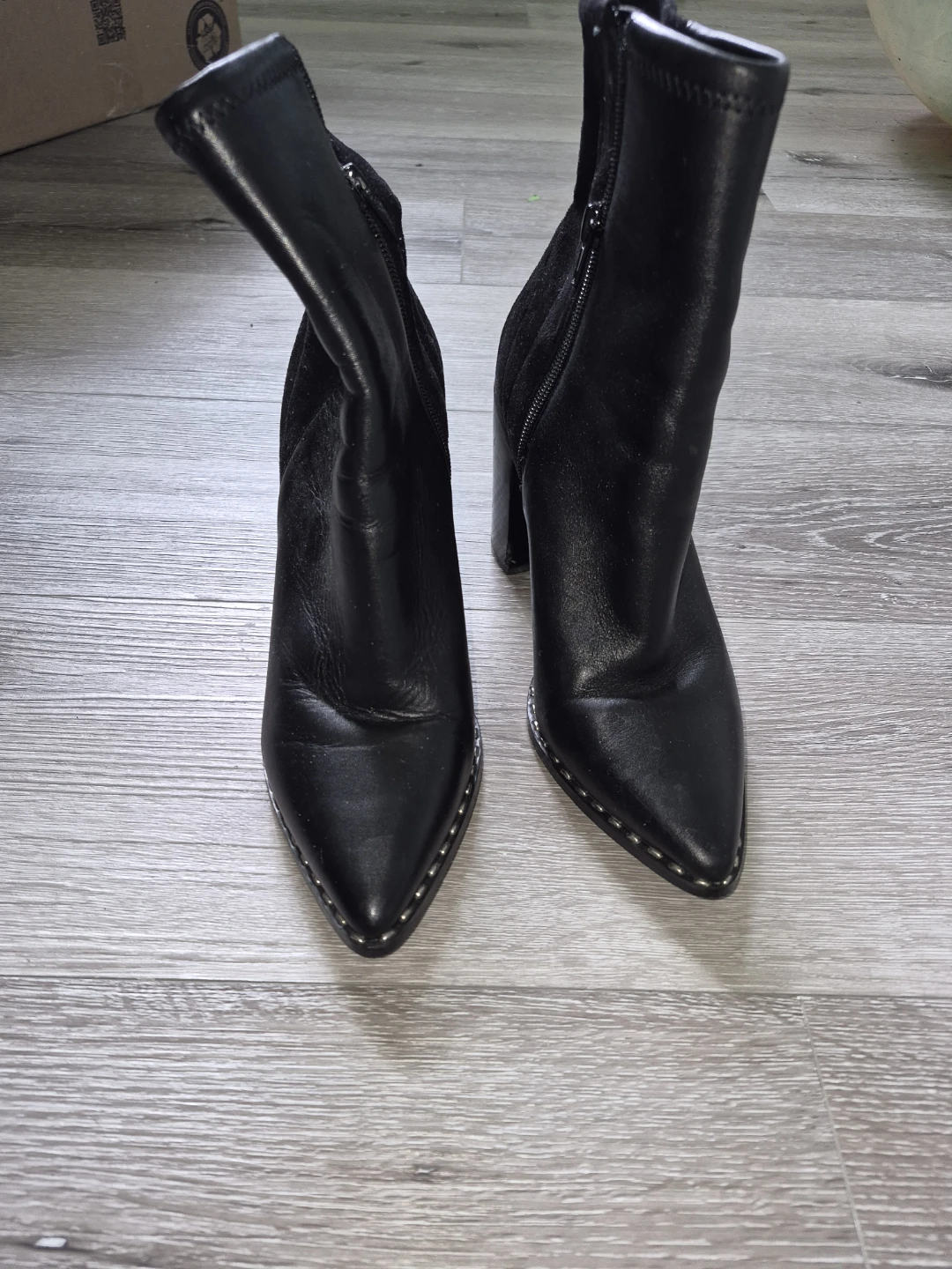 Black aldo ankle boots with studded detail - photo 3