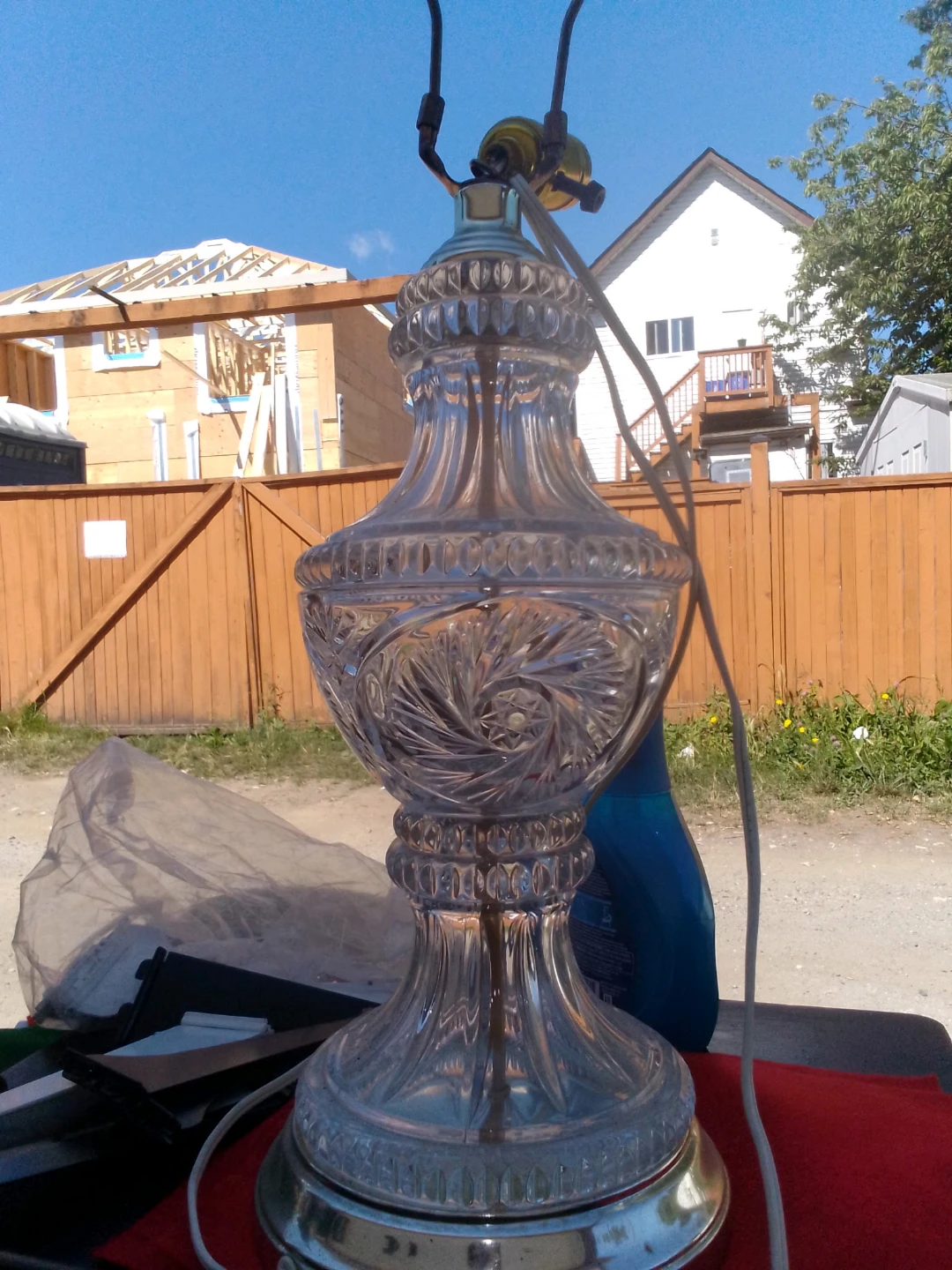 Vintage pinwheel Crystal Table Lamp