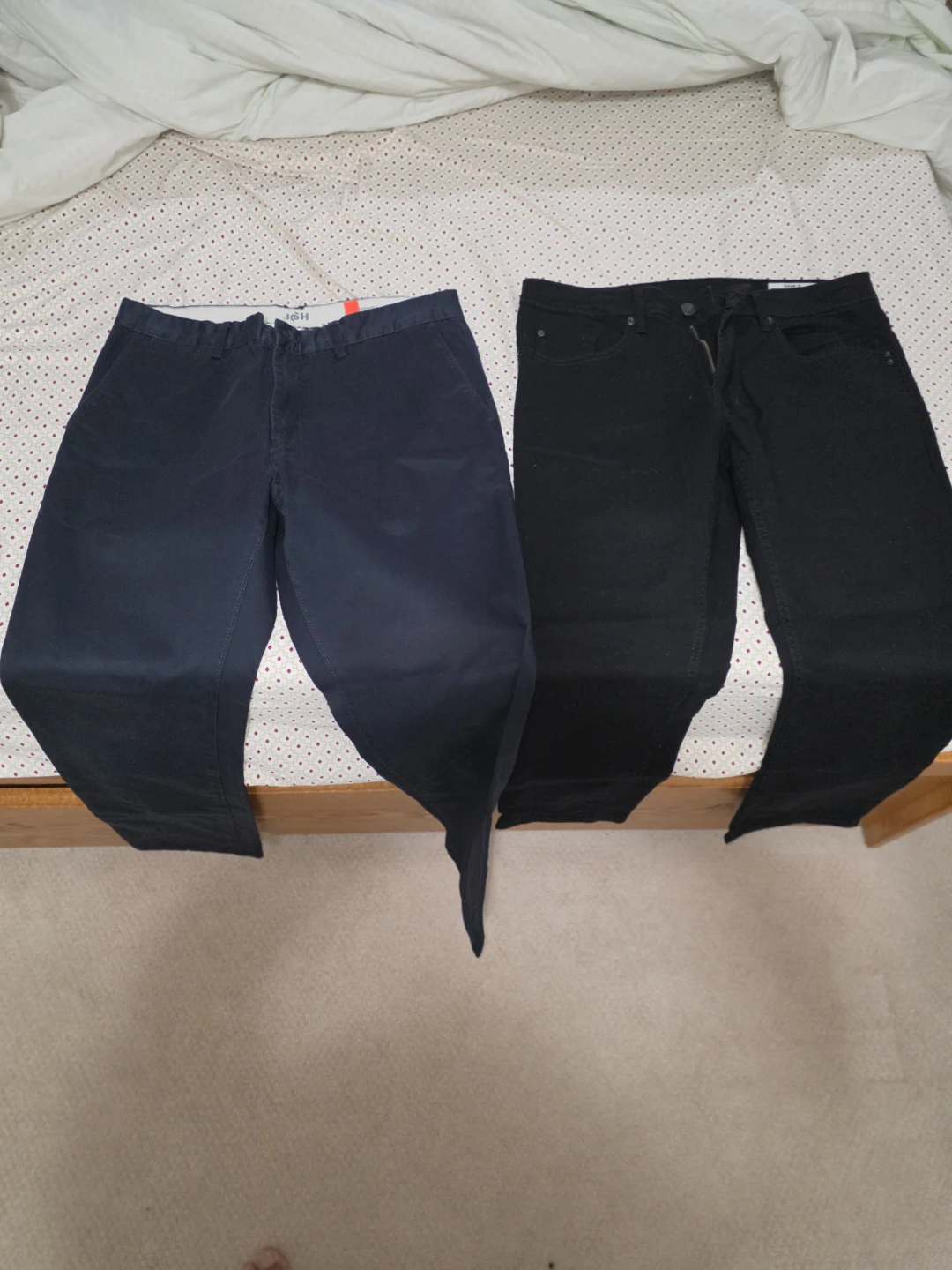 Two pairs of men's slim straight pants