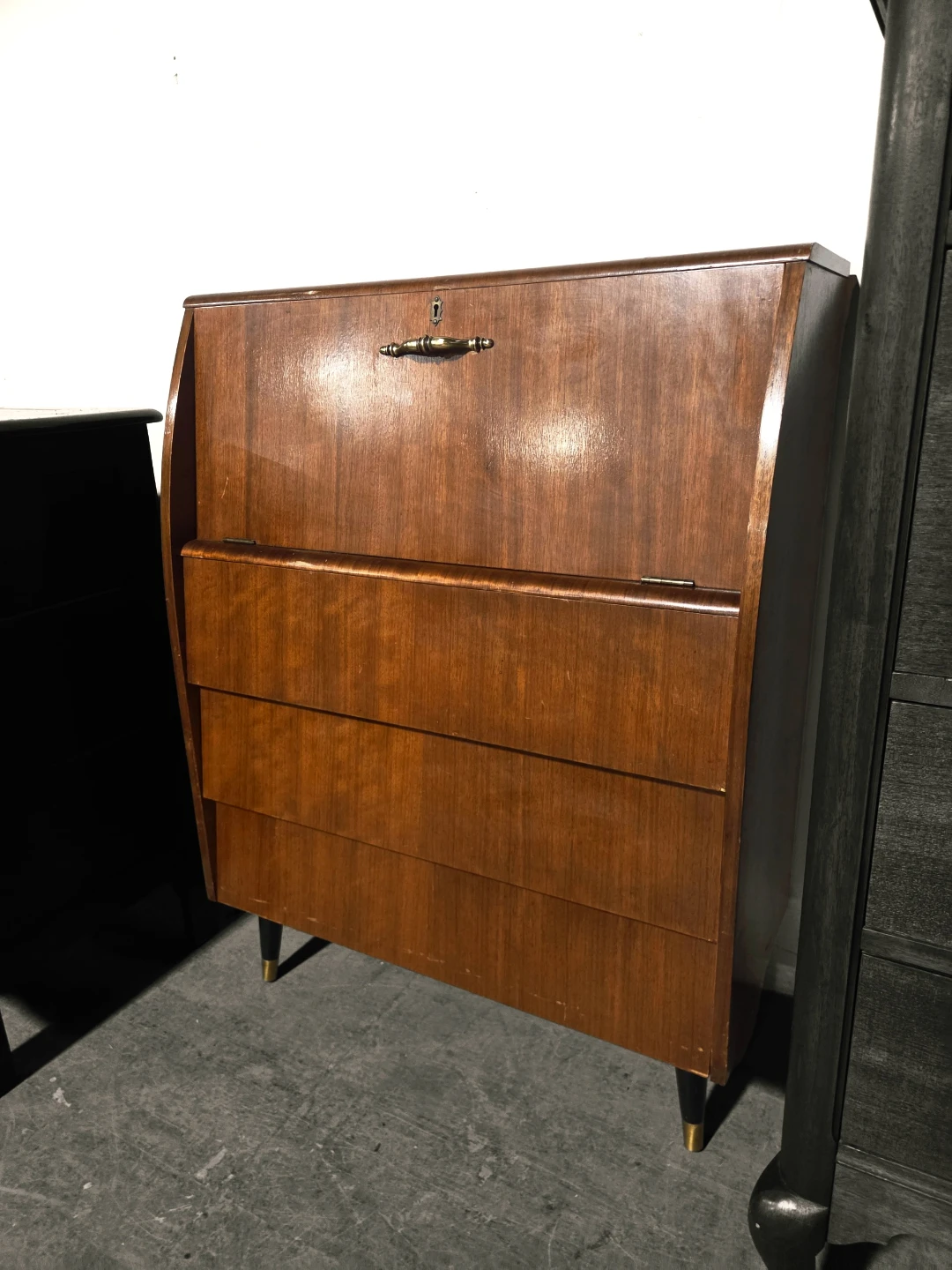 MCM/Art Deco Three Drawer Drop-Down Front Secretary Desk - photo 3