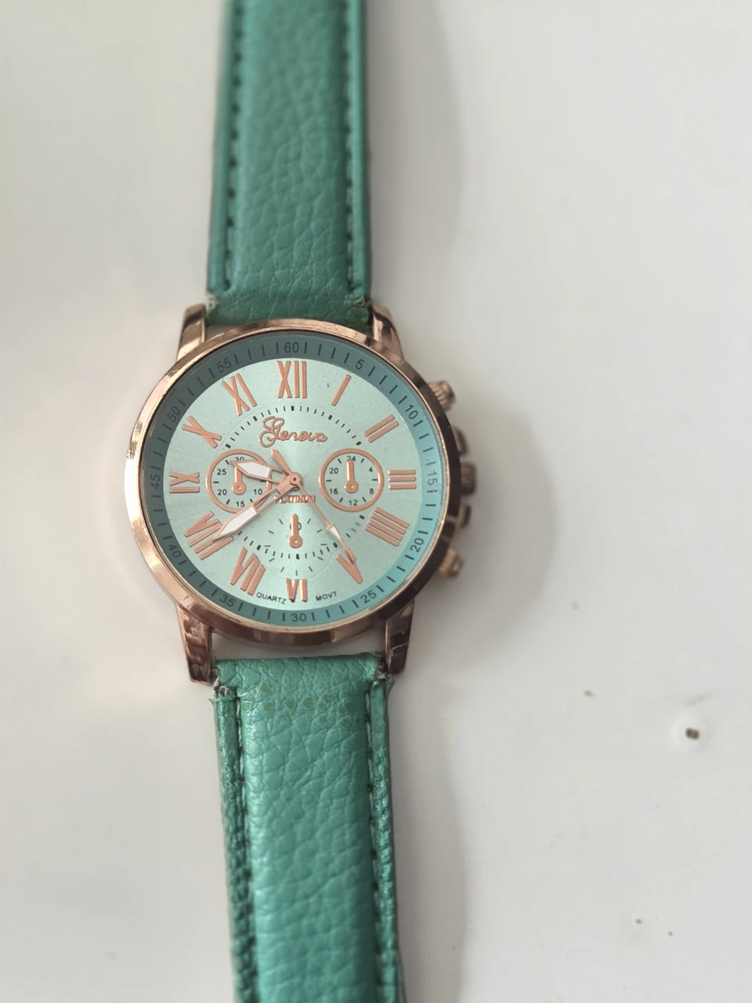 Geneva Quartz Watch - Teal Leather Band - photo 2