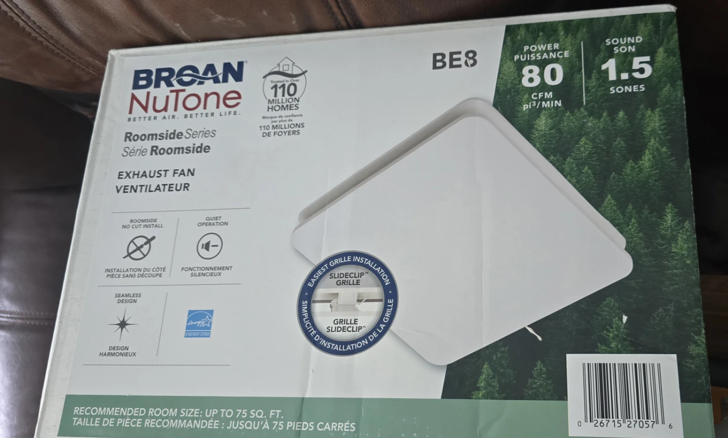 Broan NuTone Roomside Series Exhaust Fan BE8