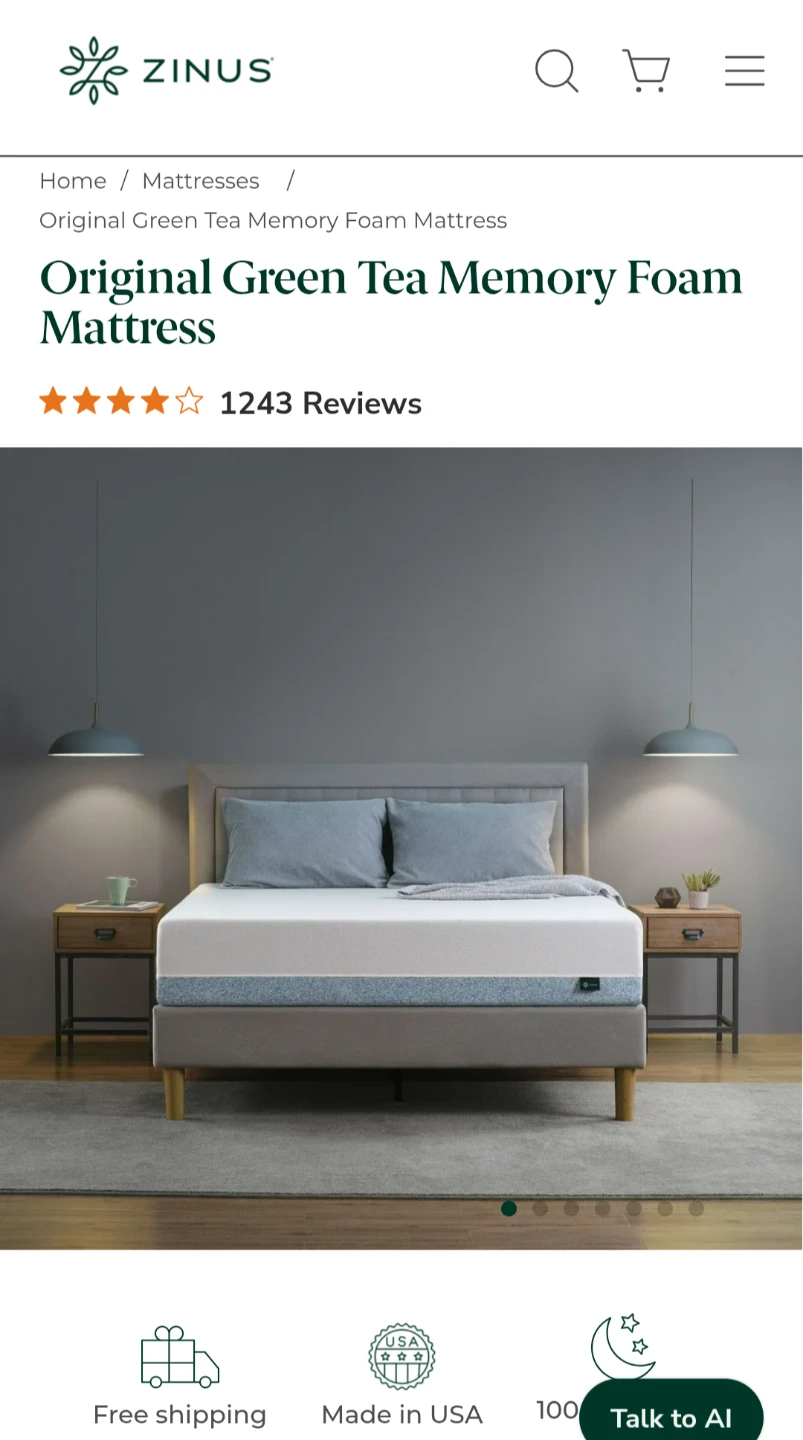 Queen size Hypoallergenic -12 inch Zinus Memory Foam Mattress 🏈 - photo 2
