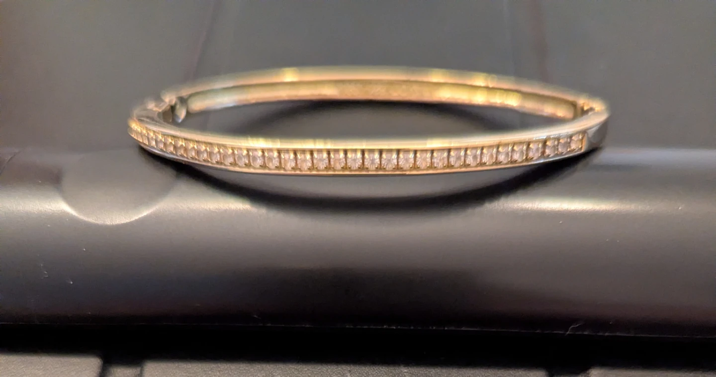 Rhinestone Bangle 18k Gold plated