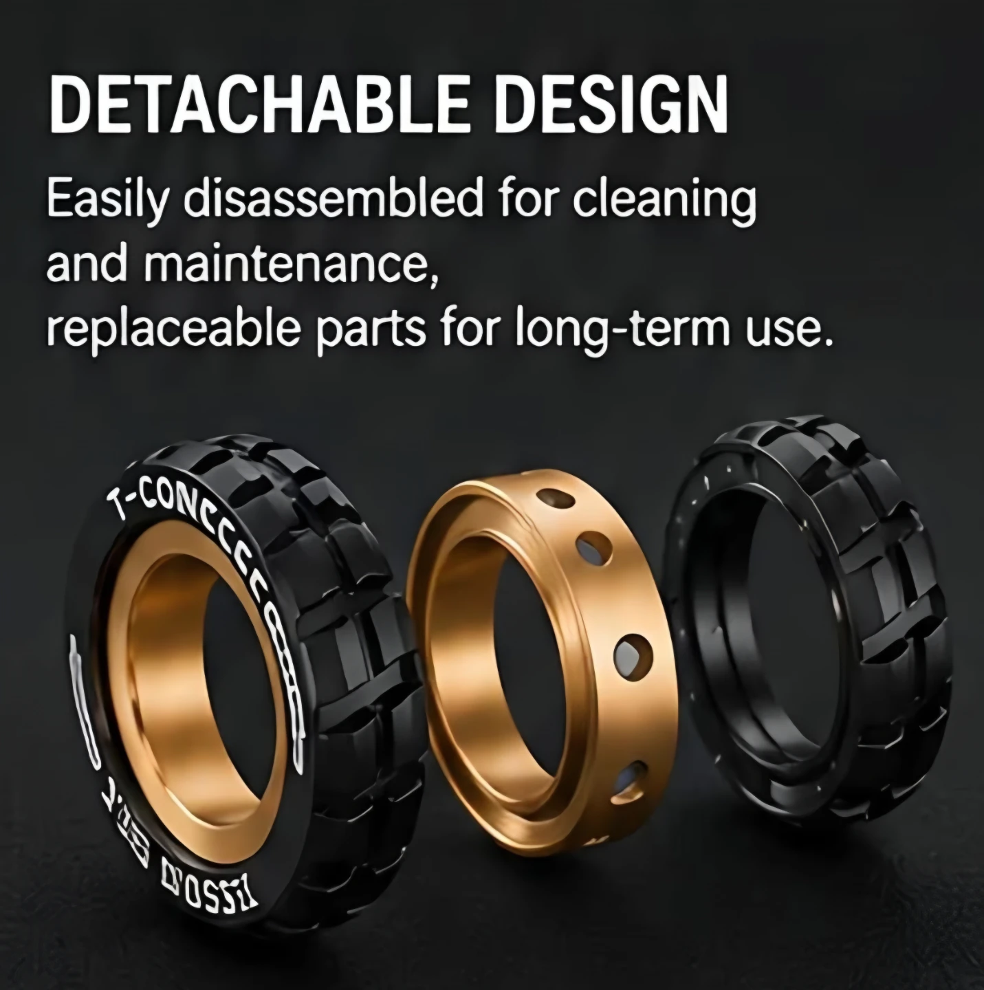 New trending T-Conceal EDC Star Wheel Fidget Spinner Ring - photo 3