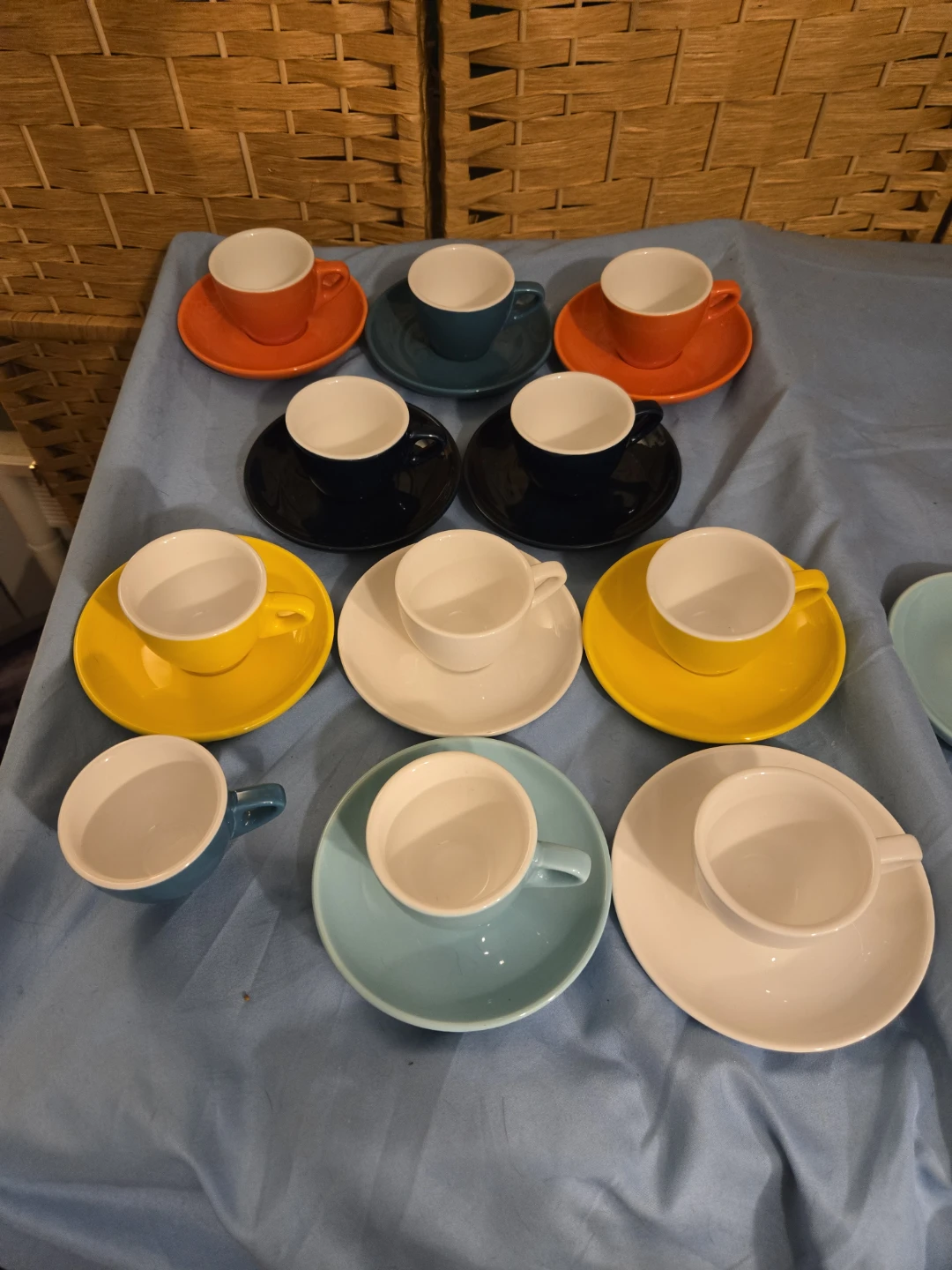 23pc Vintage Rainbow Ceramic Espresso Set