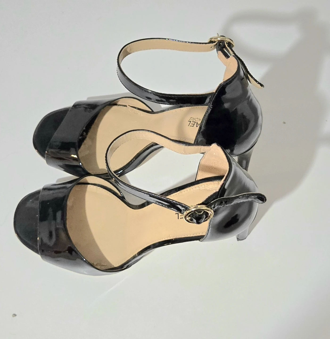 Women’s Michael Kors Black Patent Leather Ankle Strap Heels - photo 2