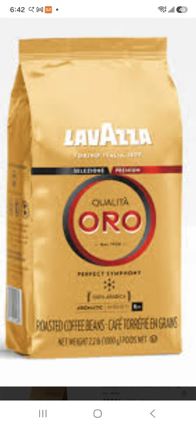 Lavazza Qualità Oro Roasted Coffee Beans 1kg