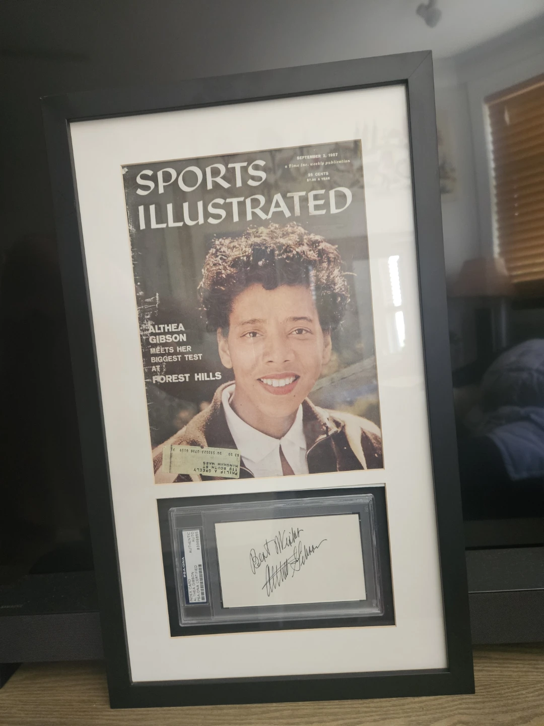 Framed Sports Illustrated Magazines with Autographed Cards