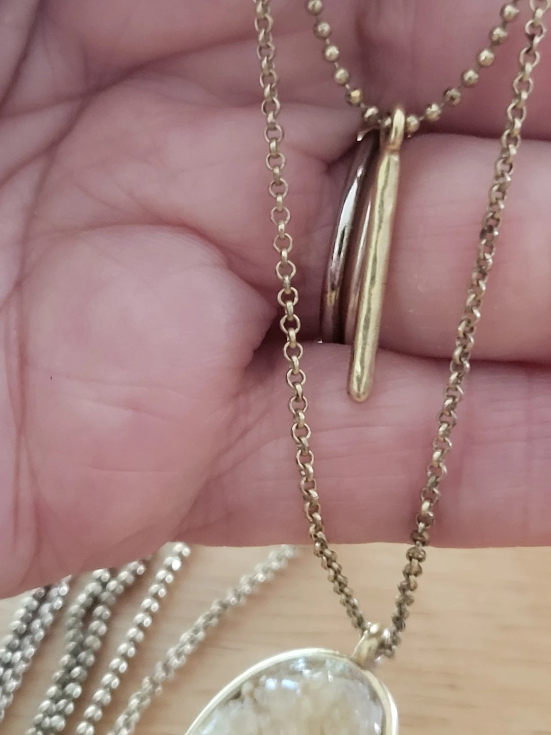 Lucky Brand layered necklace with druzy pendant - photo 3