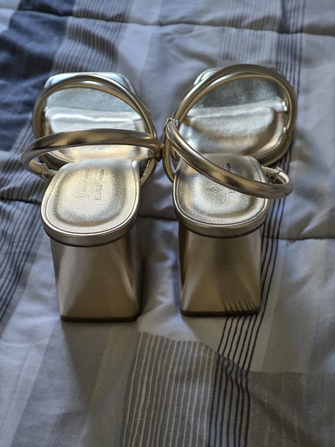 Gold block sandals from Spring - photo 4